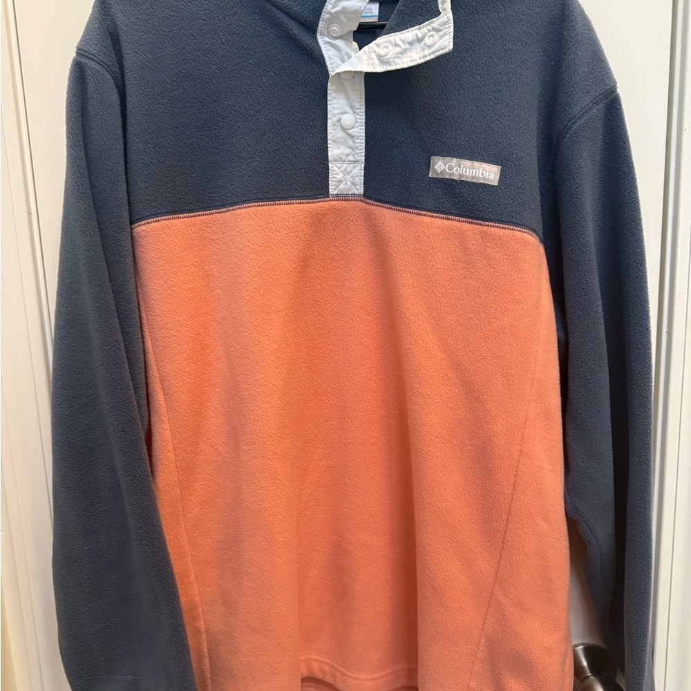 Columbia Blue/Peach Half Snap Fleece Pullover